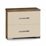 Κομοδίνο με 2 συρτάρια καρυδί - εκρού