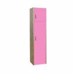 Μονόφυλλη ντουλάπα με πατάρι 48cm δρυς-ροζ