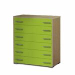 Συρταριέρα παιδική 6 συρτ. 90cm δρυς-λαχανί