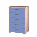 Συρταριέρα παιδική 5 συρτ. 60cm δρυς-σιέλ