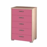 Συρταριέρα παιδική 5 συρτ. 60cm δρυς-ροζ