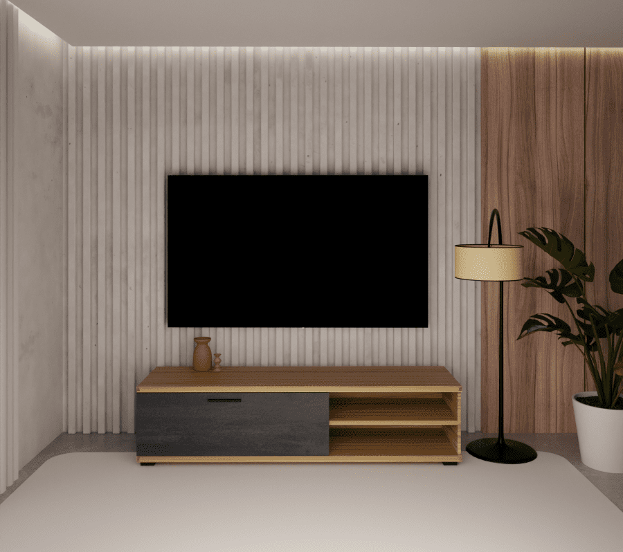 TV ECO-805 150cm μελί - μαύρη πέτρα