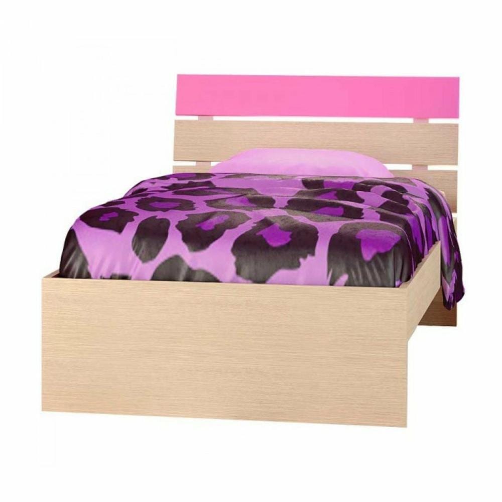 Κρεβάτι παιδικό "Νότα" δρυς-ροζ