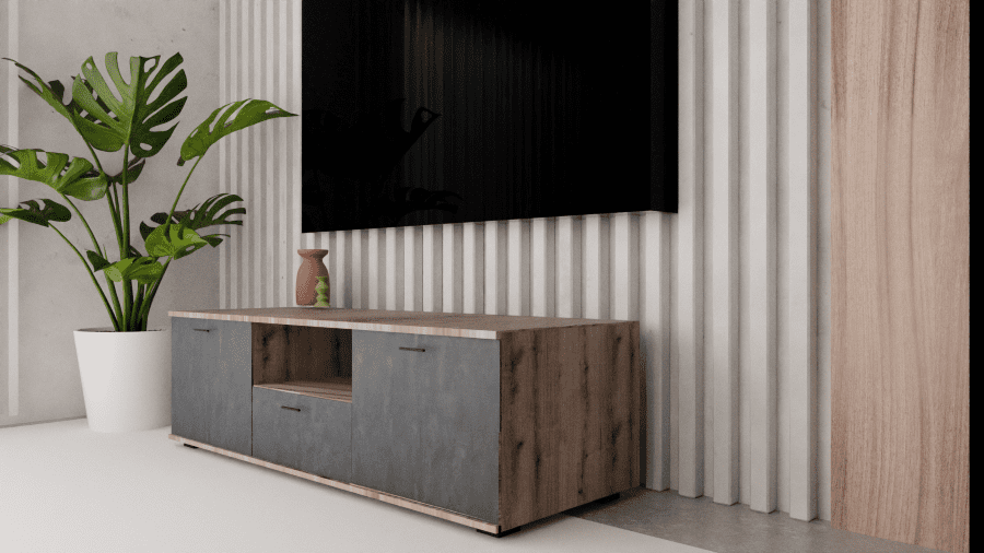 TV ECO-803 120cm σταχτί - μαύρη πέτρα