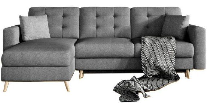 Γωνιακός καναπές Amelion-Γκρι Σκούρο