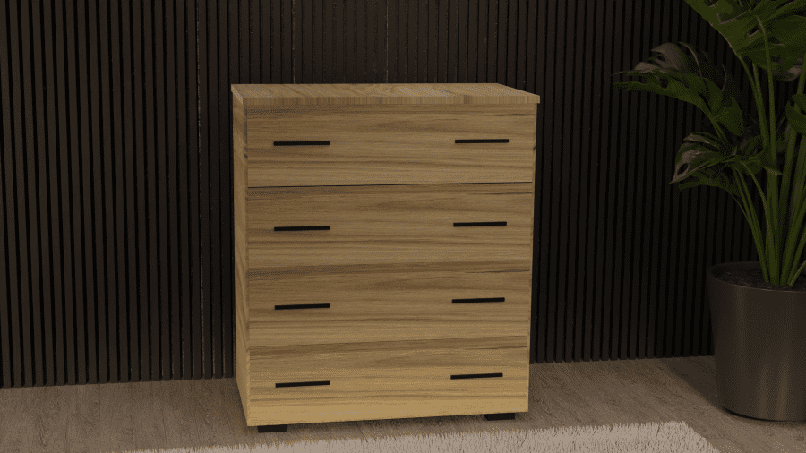 Συρταριέρα 4αρα βαθιά 80cm μελί