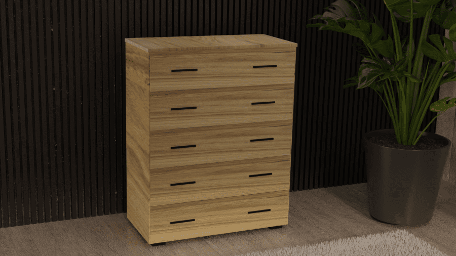 Συρταριέρα 5αρα βαθιά 90cm μελί