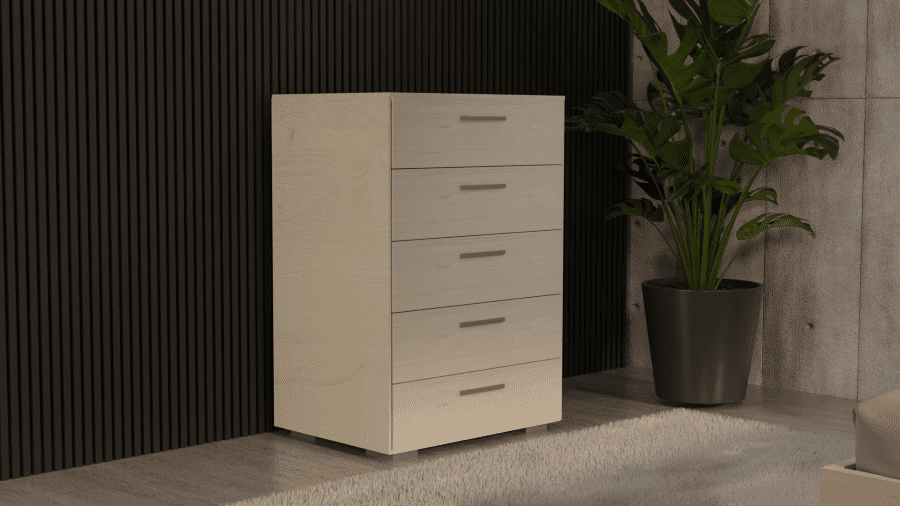 Συρταριέρα 5 συρτ. 60cm λευκό ρουστίκ