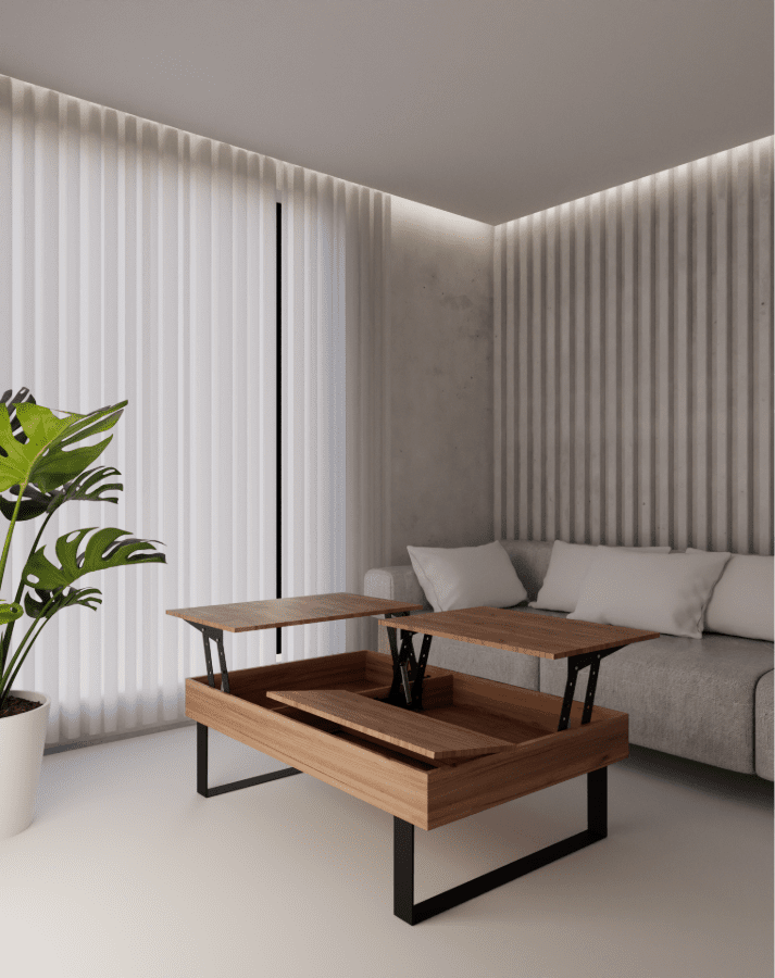 Τραπεζάκι σαλονιού ''Smart με σερβιτόρους'' καρυδί