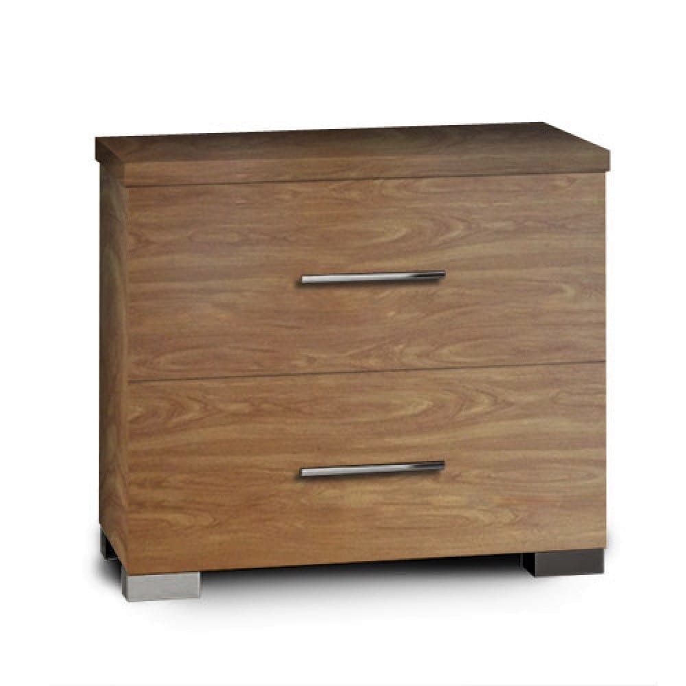 Κομοδίνο με 2 συρτάρια καρυδί