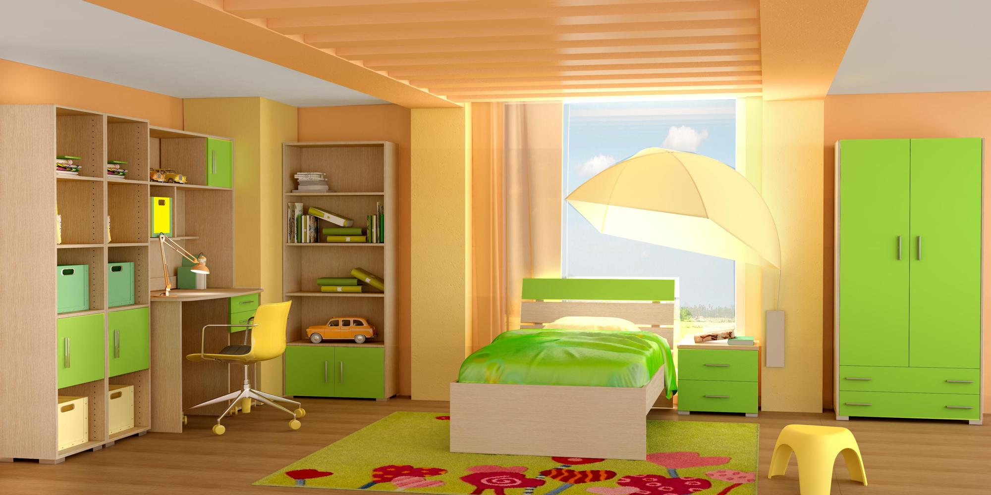 Σετ-δωμάτιο-Νότα-δρυς-με-λαχανί Σετ παιδικό δωμάτιο "Νότα" δρυς-λαχανί - Image 1