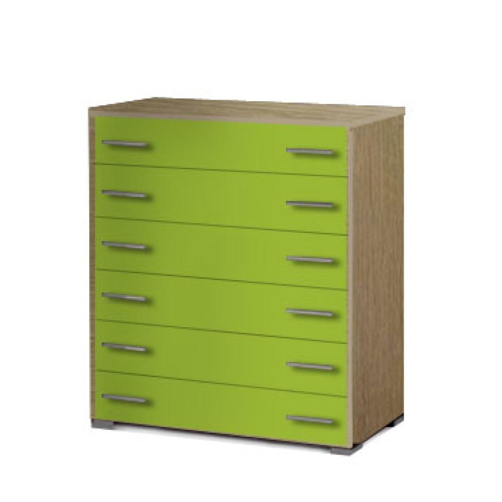 Συρταριέρα παιδική 6 συρτ. 90cm δρυς-λαχανί