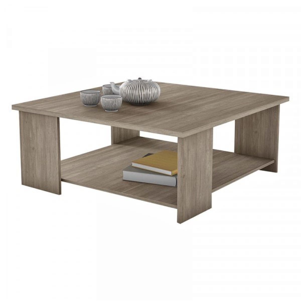 Τραπεζάκι σαλονιού "Quatro" 90x90cm σταχτί