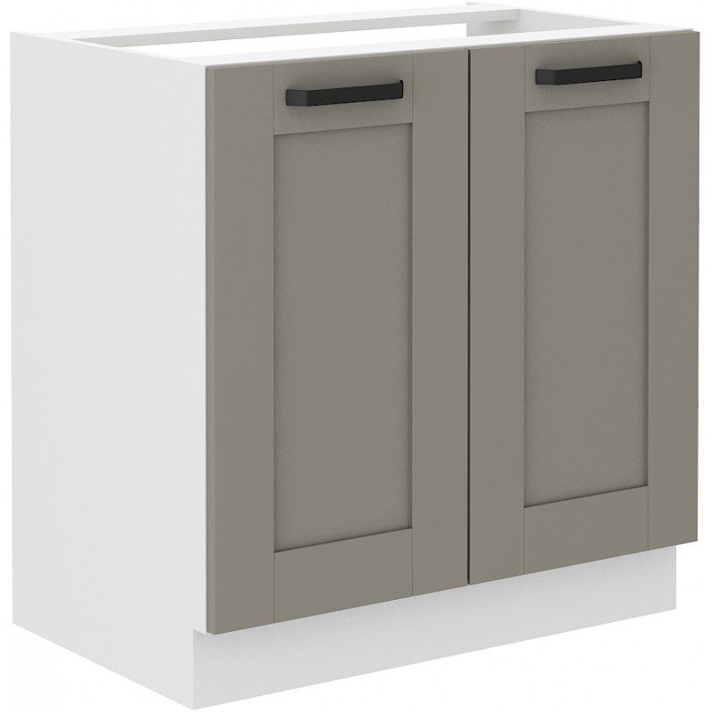 Επιδαπέδιο ντουλάπι νεροχύτη Nelor 80 ZL 2F BB-Γκρι σπέσιαλ - Λευκό