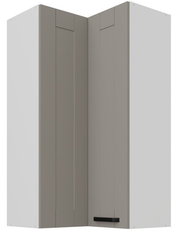 Κρεμαστό ντουλάπι γωνιακό Nelor 60x60 GN 108 2F-Γκρι σπέσιαλ - Λευκό